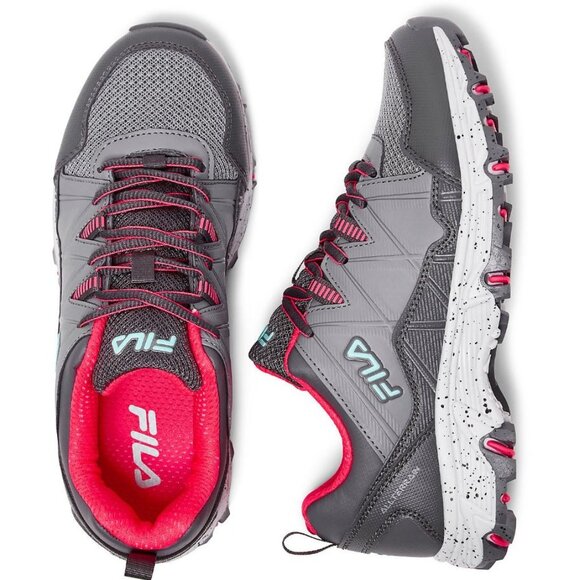 Fila Women's at Peake 24 Trail Shoes Grey/Bright Pink, Size 7 - Picture 3 of 5